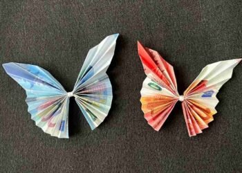 Schmetterling falten aus Geldschein